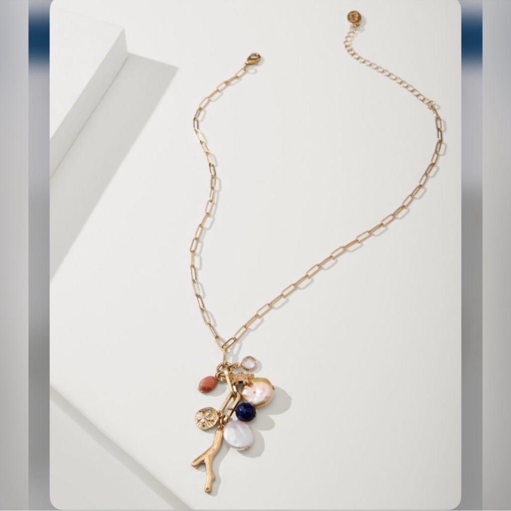 Tommy Bahama Indigo Bay Semiprecious Stone And Pearl Charm Necklace 59$
